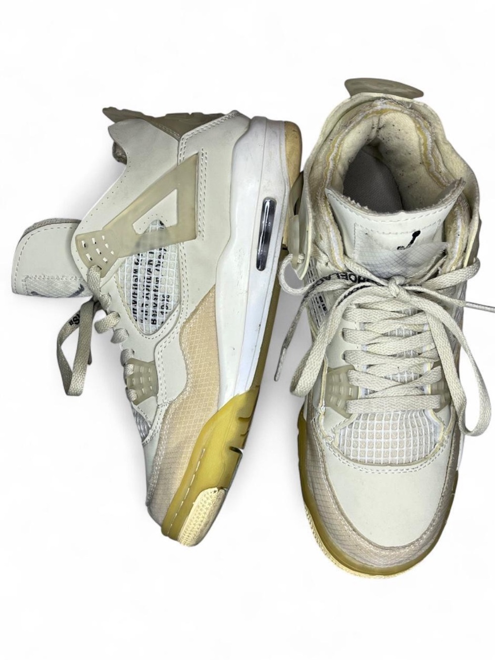 Off-White x Women's Air Jordan 4 Retro SP 'Sail High Top Fashion Sneakers Shoes